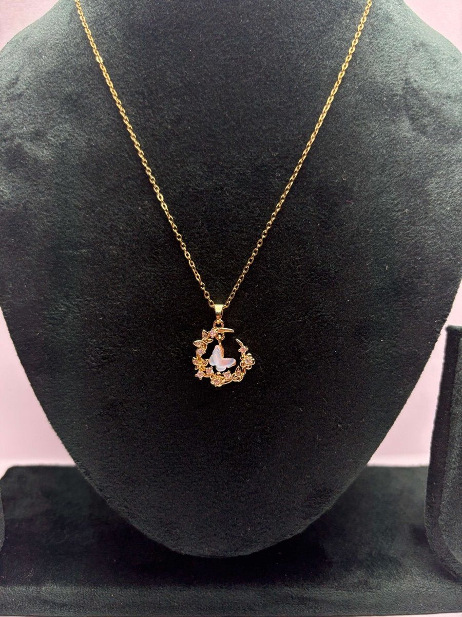 Luxury Gold-Plated Crescent Moon Pendant Necklace by AUREYAAUREYA FASHIONanniversary gift jewelrybirthday gift for women