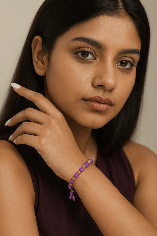 Colorful Beaded Bracelet – Stretch Bracelets, Stackable Gift. | AureyaPurplebeaded braceletboho braceletcolorful bracelet