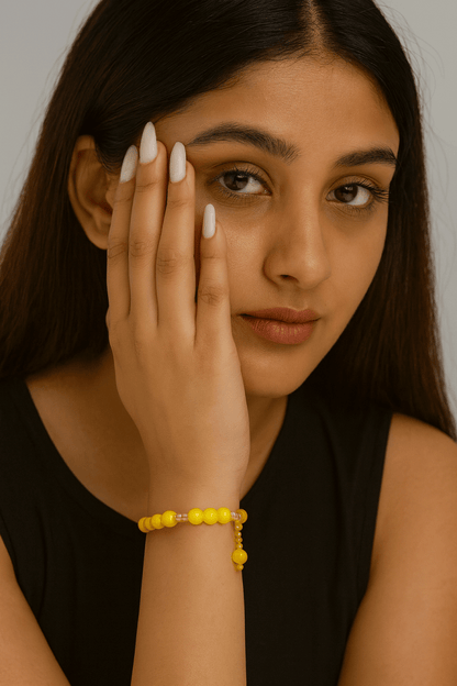 Colorful Beaded Bracelet – Stretch Bracelets, Stackable Gift. | AureyaYellowbeaded braceletboho braceletcolorful bracelet