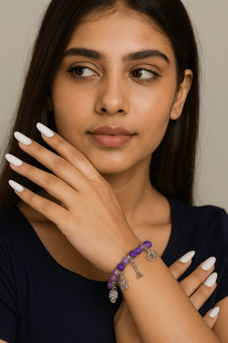 Symbolic Charms Bracelets - Colorful Boho Beaded Jewelry for Women | AureyaPurpleaccessories for womenbeaded bracelet