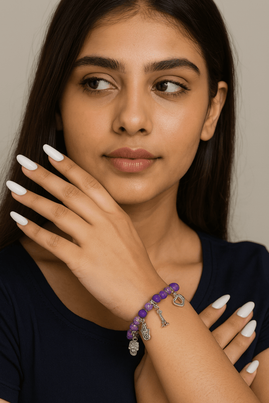 Symbolic Charms Bracelets - Colorful Boho Beaded Jewelry for Women | AureyaPurpleaccessories for womenbeaded bracelet