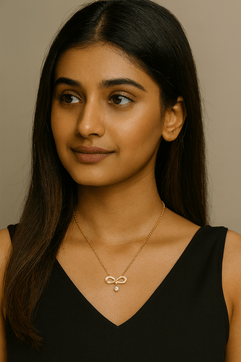 Chic Gold-Plated Bow Pendant Necklace | Daily Wear Necklace by AUREYA