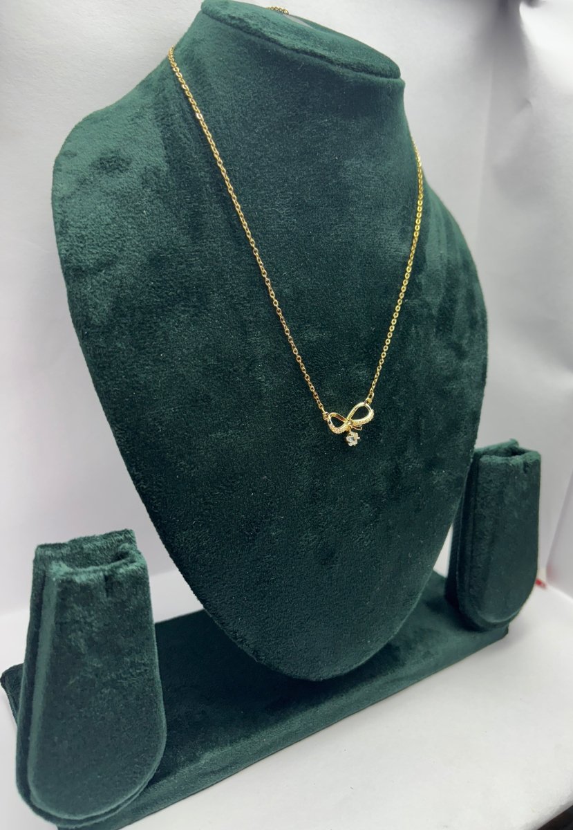 Chic Gold-Plated Bow Pendant Necklace | Daily Wear Necklace by AUREYA