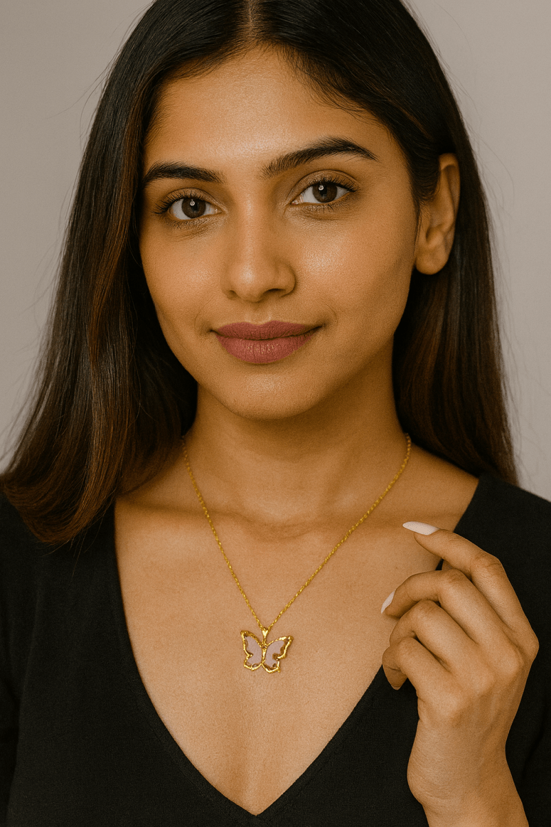 Gold-Plated Butterfly Pendant Necklace | Delicate Daily Wear Jewelry | AureyaAUREYA FASHION