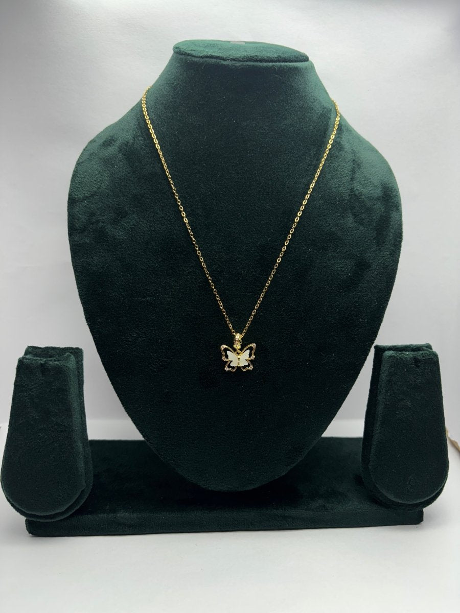 Gold-Plated Butterfly Pendant Necklace | Delicate Daily Wear Jewelry | AureyaAUREYA FASHION