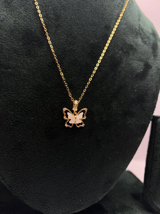 Gold-Plated Butterfly Pendant Necklace | Delicate Daily Wear Jewelry | AureyaAUREYA FASHION