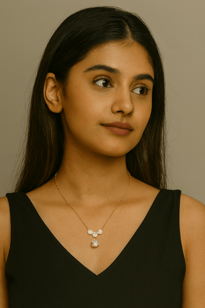 AUREYA Elegant Sparkle Pendant Necklace with Dangling Round Crystal for Party & Daily WearClearanniversary gift