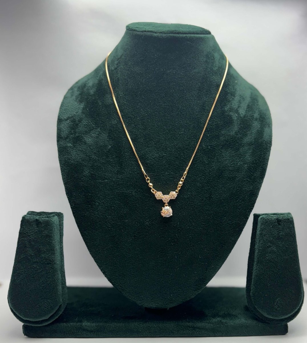 AUREYA Elegant Sparkle Pendant Necklace with Dangling Round Crystal for Party & Daily WearPinkanniversary gift