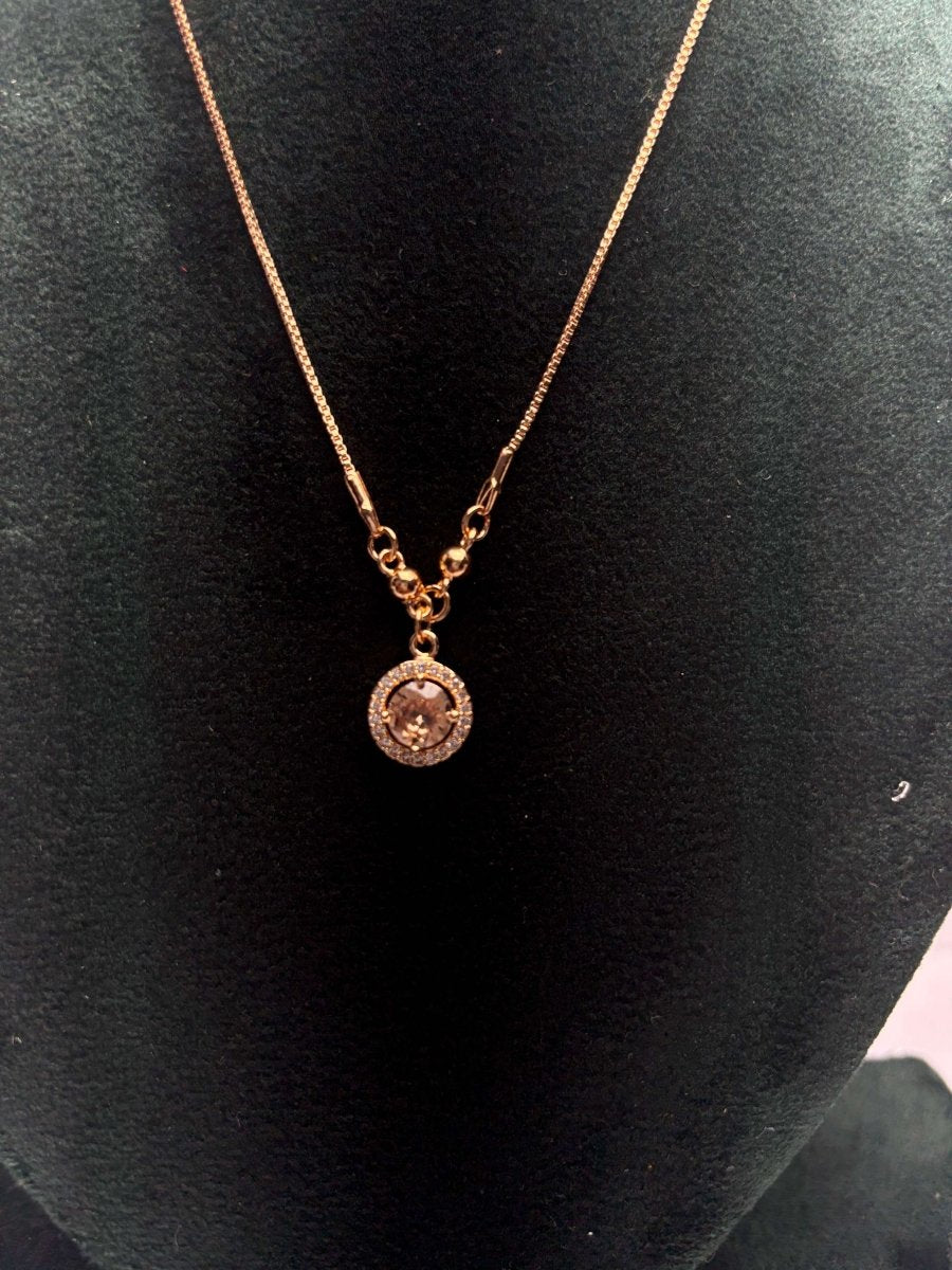 Elegant Round Halo Gem Necklace – Minimalist Jewelery Gift for Her | AureyaGold14k gold necklacebirthstone pendant