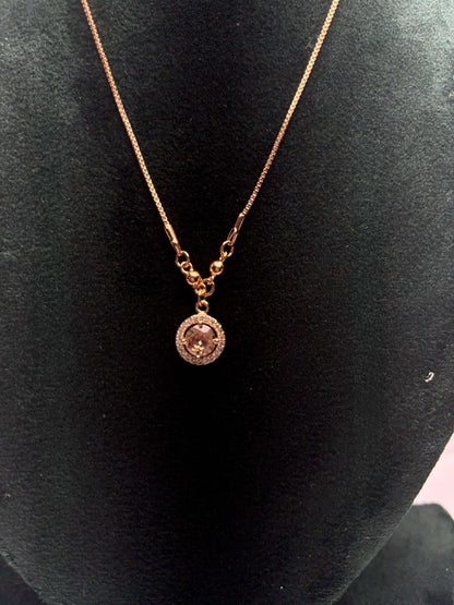 Elegant Round Halo Gem Necklace – Minimalist Jewelery Gift for Her | AureyaGold14k gold necklacebirthstone pendant