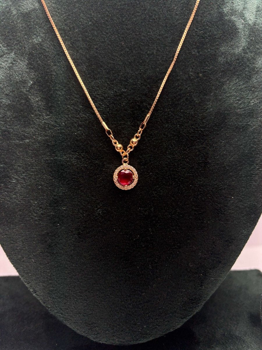 Elegant Round Halo Gem Necklace – Minimalist Jewelery Gift for Her | AureyaWhite14k gold necklacebirthstone pendant