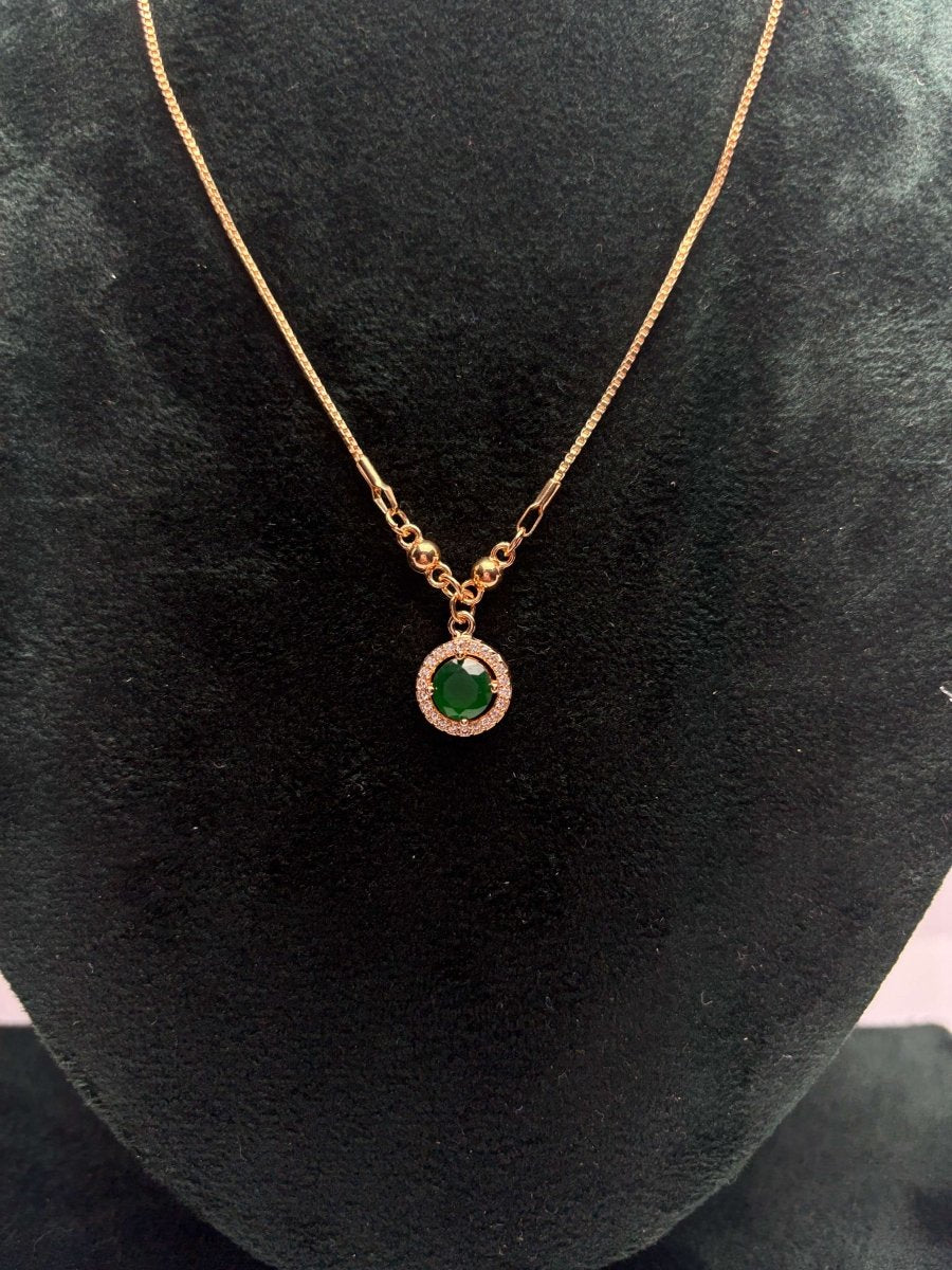 Elegant Round Halo Gem Necklace – Minimalist Jewelery Gift for Her | AureyaWhite14k gold necklacebirthstone pendant