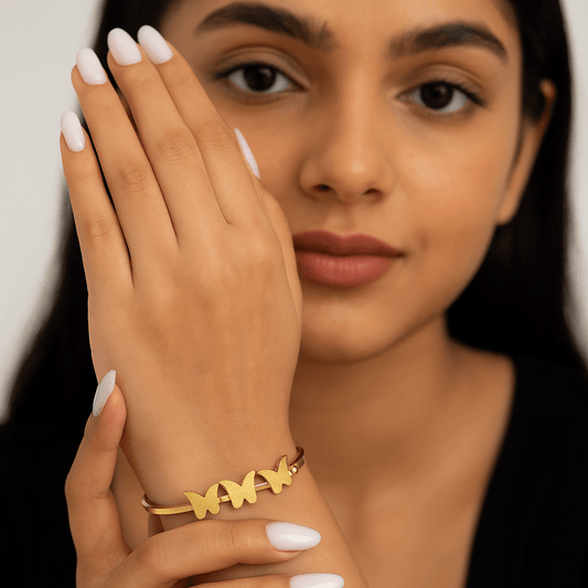 Golden Butterfly Bangle Set - Premium Fashion Bracelet Gift for Her | AUREYAAUREYA FASHIONaffordable jewelryanniversary gift