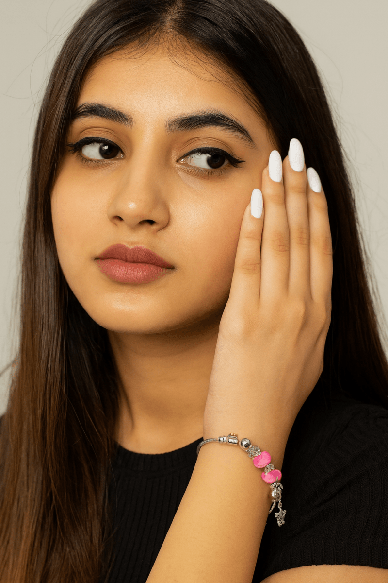 Silver Charm Bangle Bracelet– Adjustable Fashion Jewelry with Colorful Beads & Charmsadjustable braceletboho accessories